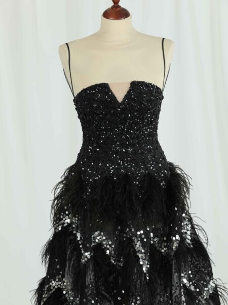 Silver Black Party Dress