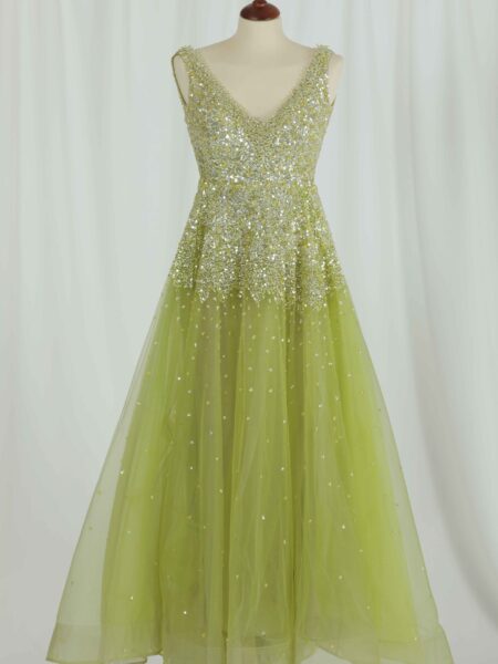 Shiny Yellow Party Dress