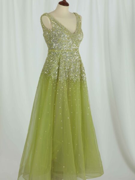 Shiny Yellow Party Dress