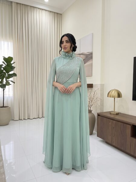 Mint Elegance Embellished Cape