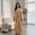 Elegant Peach & Olive Green Ethnic Wear