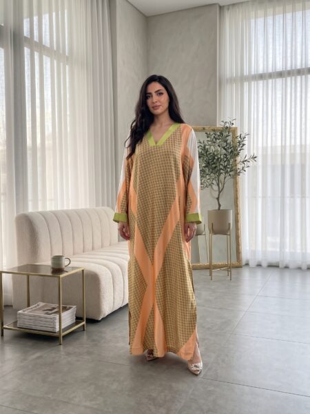 Elegant Peach & Olive Green Ethnic Wear